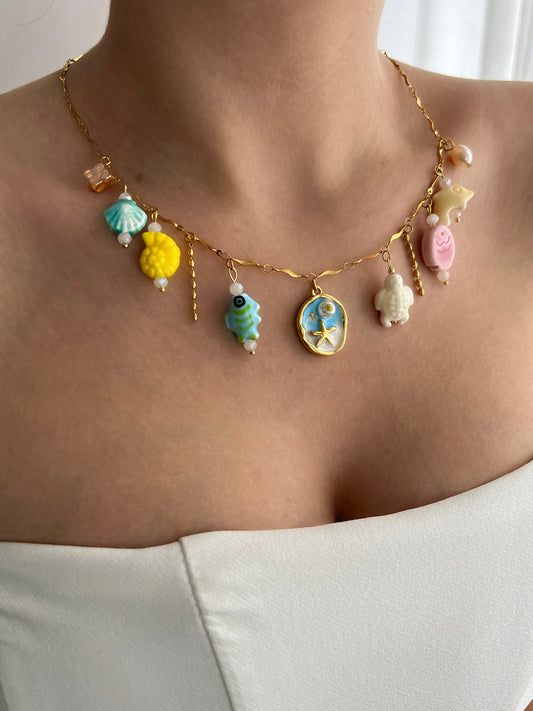 OCEAN CANDY MULTI CHARM NECKLACE