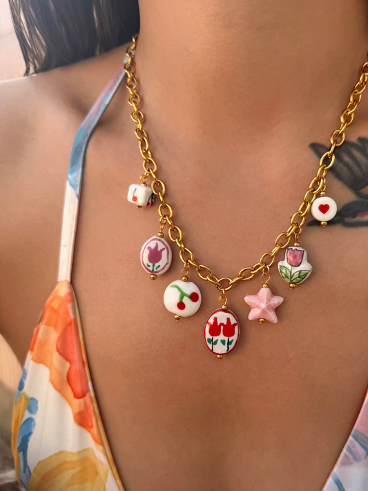 BLUSHE MULTI CHARM NECKLACE